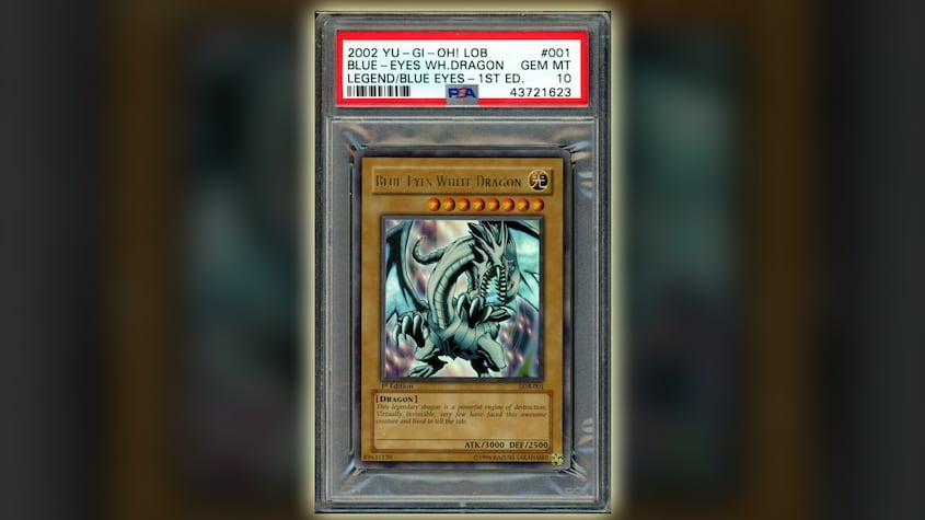 Carta de Yu-Gi-Oh! (Blue-Eyes White Dragon LOB-001 PSA 10).