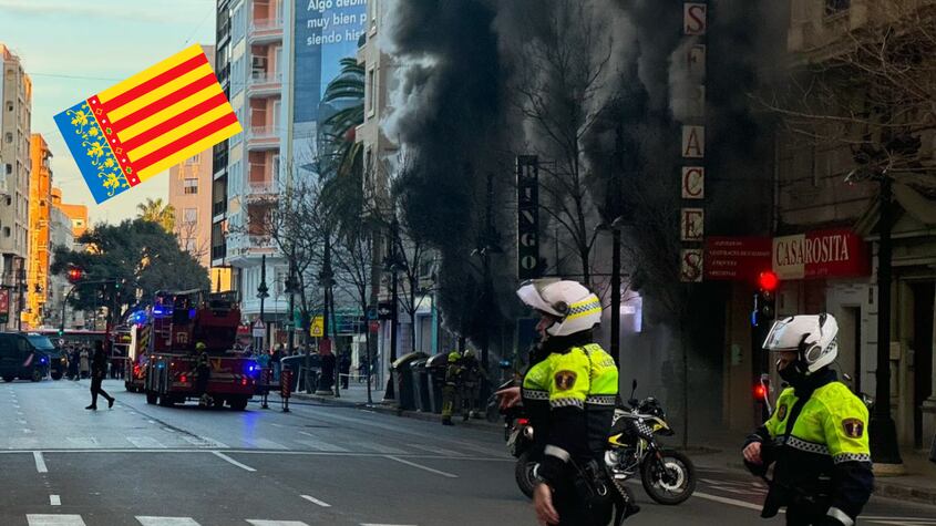 Impactantes videos del incendio en un bingo que golpeó a la ciudad de Valencia