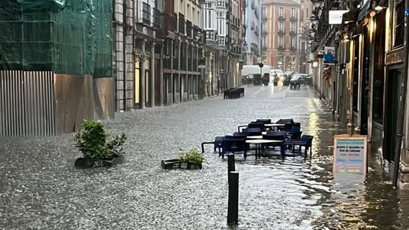 Inundaciones por tormenta en Valladolid.