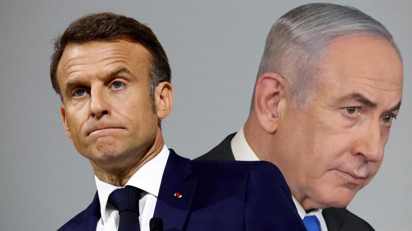 Macron y Netanyahu.