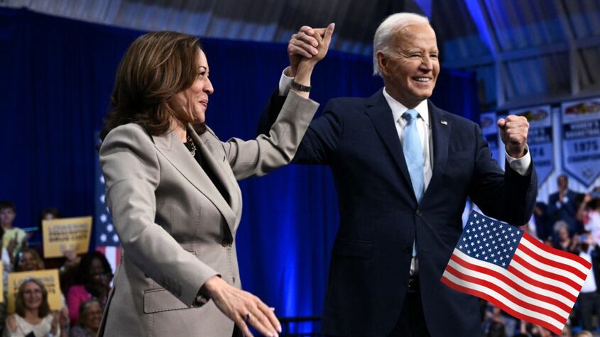 La candidata Kamala Harris incorpora al presidente Biden a su campaña electoral