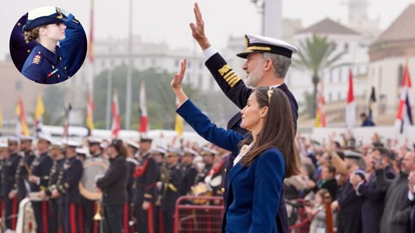 La indisimulable emoción de los reyes al despedir a la “guardiamarina Bordón”