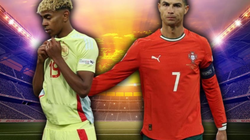 Cristiano Ronaldo y Lamine Yamal