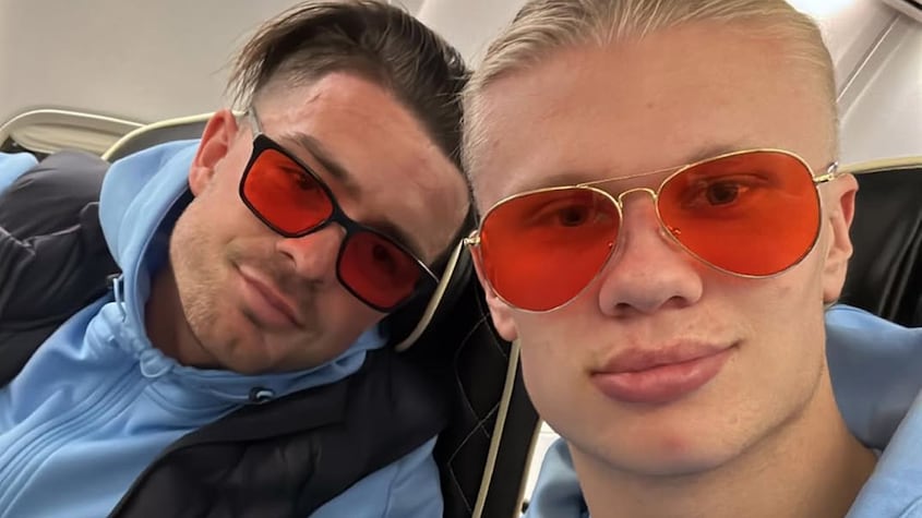 Erling Haaland y sus gafas rojas.