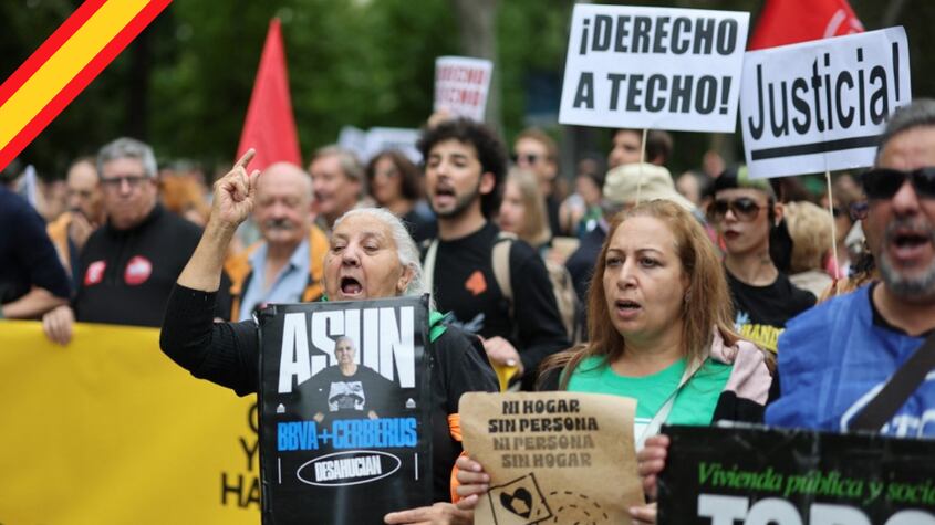 Miles de inquilinos marcharon por Madrid amenazando con una “huelga de alquileres”
