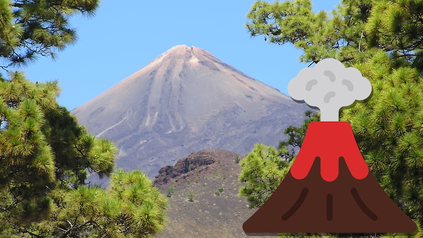Volcán Pico del Teide en erupción