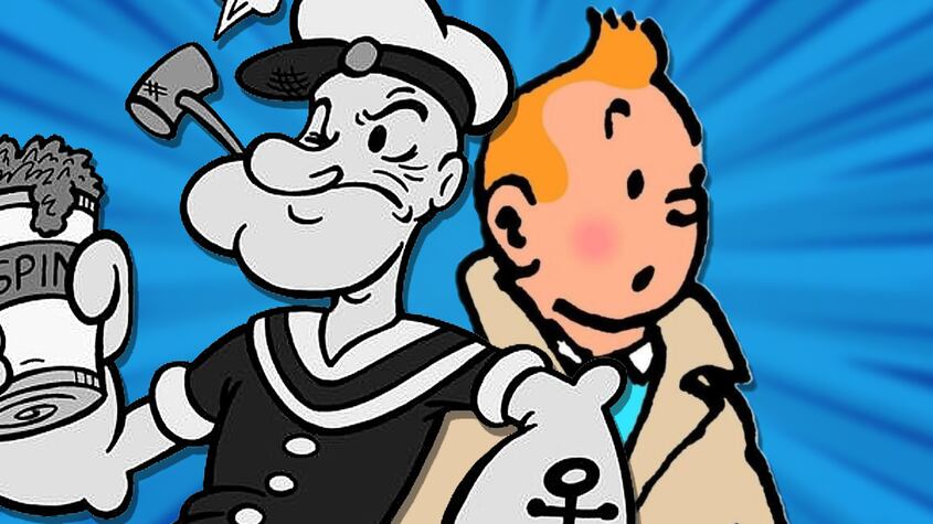 Popeye y Tintin, personajes de Dominio Público en 2025