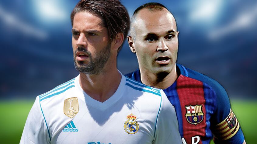 Isco (Real Madrid) y Andrés Iniesta (Barcelona)