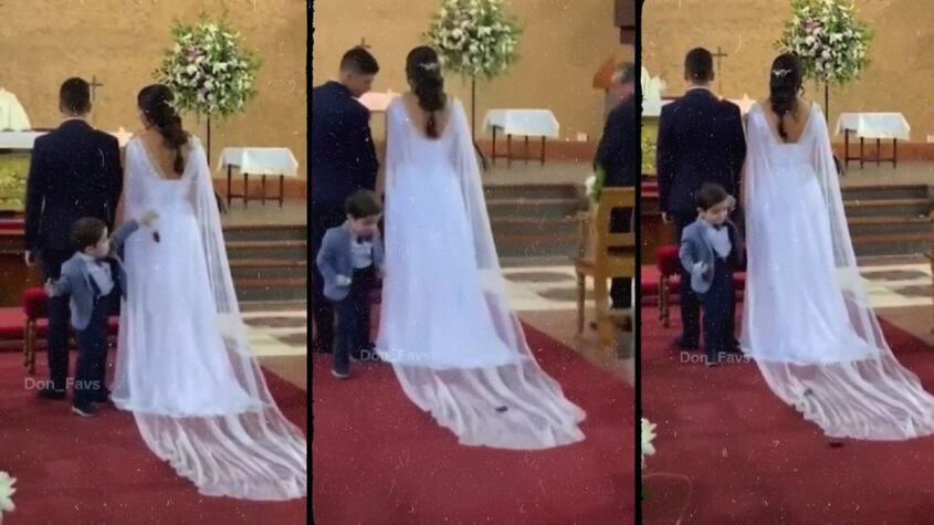 Niño genera debate en la red sobre si deben asistir a las bodas tras arruinar ceremonia religiosa