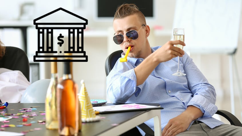 Insólito: banco debe prohibir el alcohol en el almuerzo por empleados borrachos