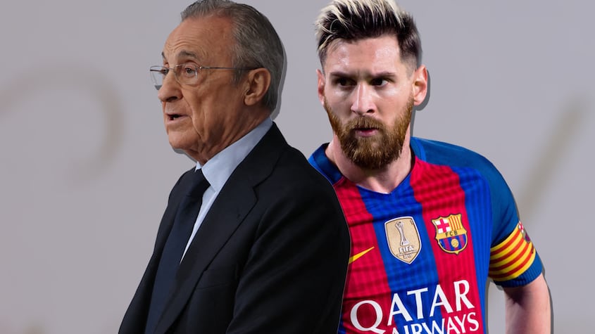 Florentino Pérez y Lionel Messi
