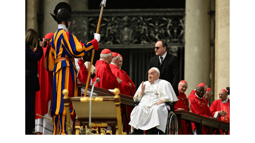 Papa Francisco I (Jorge Bergoglio) en la misa del Domingo de Ramos 2025