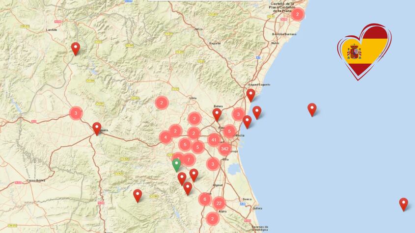 DANA: Así funciona el mapa creado por voluntarios para encontrar desaparecidos