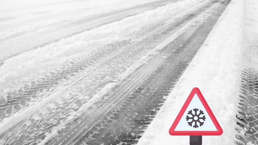 Nieve en la carretera