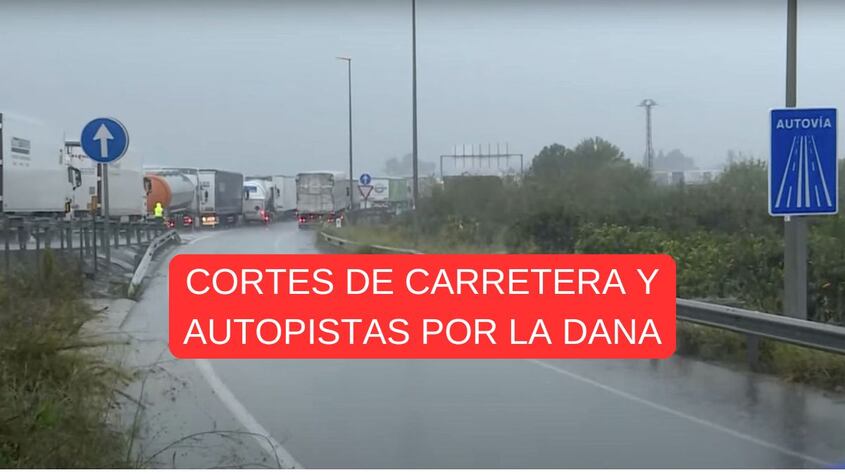 Corte de carreteras DANA
