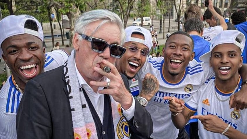 La historia detrás del meme viral de Ancelotti fumando habano