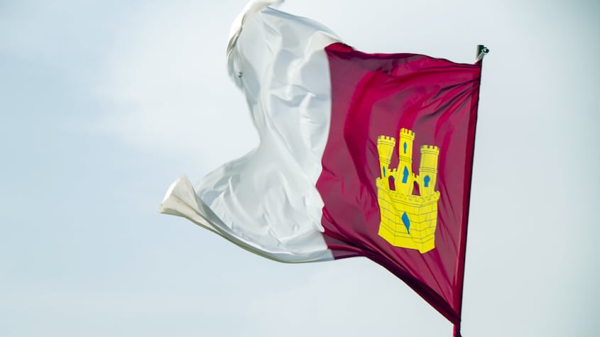 Bandera de Castilla-La Mancha (España).