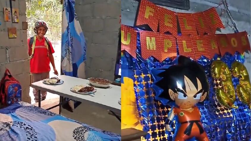 Padre es sorprendido por su hijo en su cumpleaños con especial festejo de Goku