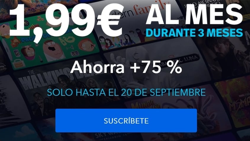 Disney Plus a 1,99 euros al mes.