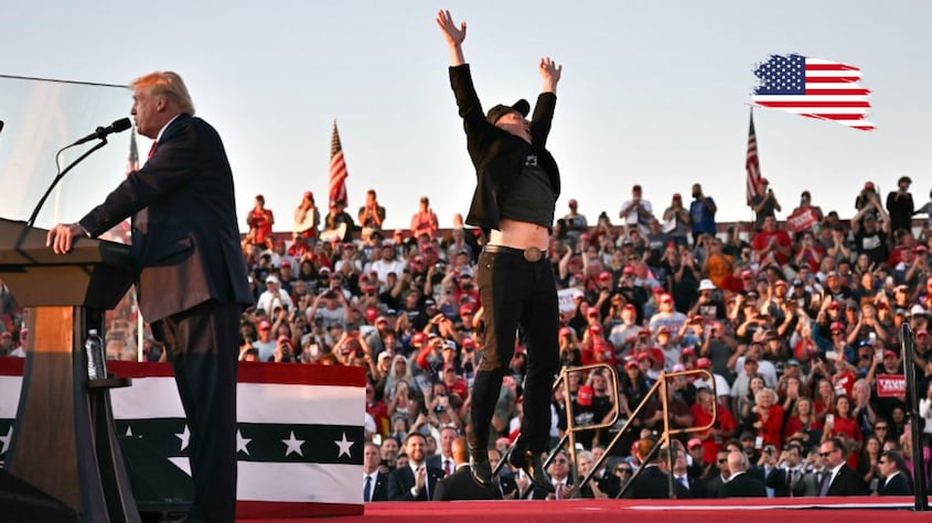 Elon Musk en la campaña presidencial de Donald Trump.