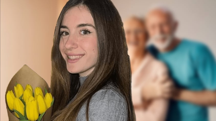 Ángela Agudo y sus padres