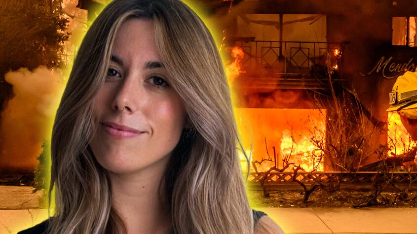 Lidia Pozo en el incendio de Los Angeles