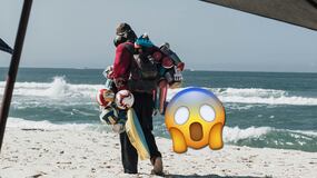 Un bañista se volvió viral por elegir un curioso lugar para su día de playa