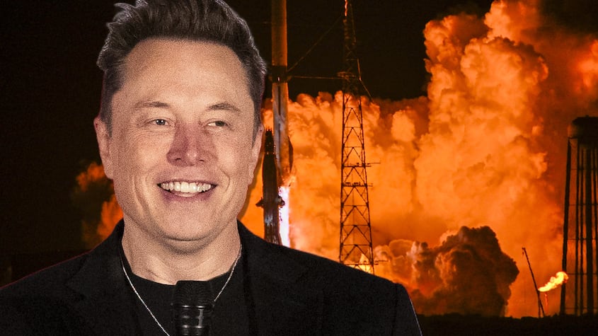 Elon Musk y el cohete Starship que explotó en El Caribe