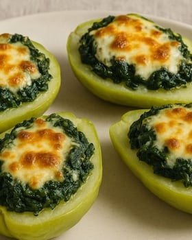Chayotes rellenos de espinacas con queso: La cena que debes hacer si no quieres demorar en la cocina